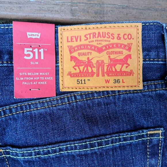 Size 36 Levi's Men's 511 Performance Jean Denim Cutoff Shorts NWT - Picture 5 of 8